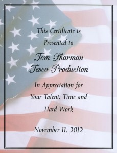Tesco Productions receives appreciation award