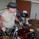 Dwayne recording percussion