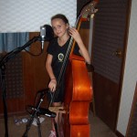 Julia plays bass at Tesco Productions