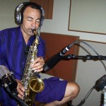 Richie Love records sax at Tesco Productions