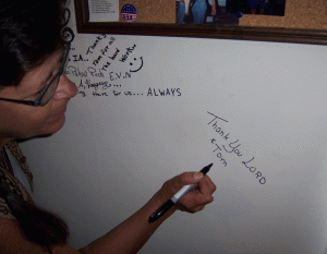Rayne Magill signs Tesco Productions Wall of Fame