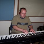 Justin Wissink records keys at Tesco Productions