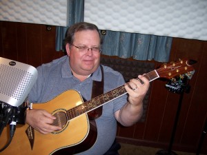 Al Anderson recording acoustic guitar for Carmelita at Tesco Productions.