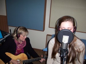 Carlene Crom & Emily B. record college demo at Tesco Productions