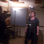 Chellicee sings during video shoot at Tesco Productions.