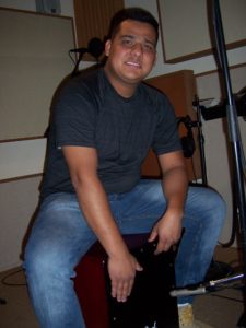 Isaias Rivera plays cajon