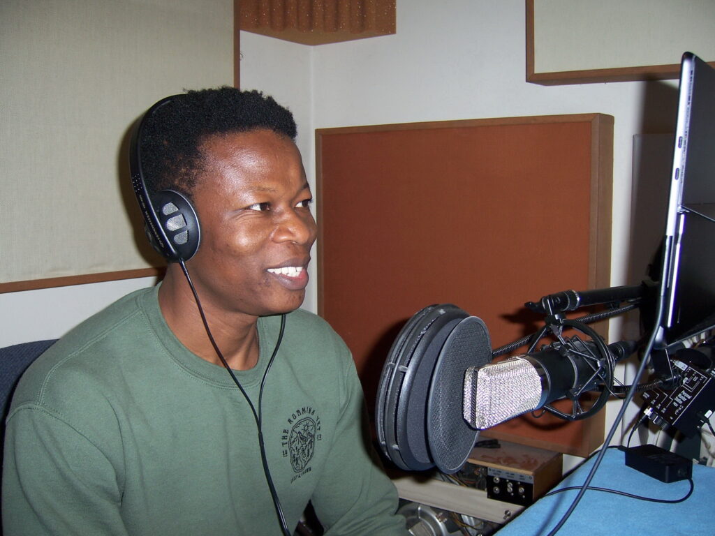 Kofi Douhadji recording "Tiny Sparks" at Tesco Productions.