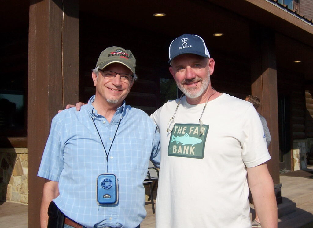 Zeke Pipher and Tom Sharman at The Far Bank book release celebration.